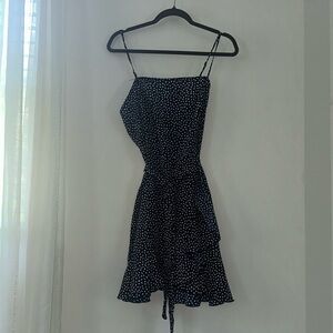 Blue and white dress